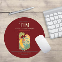 Thumbnail for Mozes Kilangin Airport (TIM) design on dark red round mouse pad