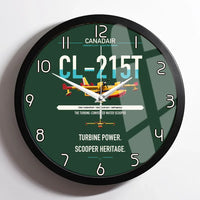 Thumbnail for Canadair CL-215T design on dark green framed wall clock