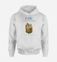 Thumbnail for Columbia Regional Airport (COU) design on white hoodie single-side print