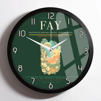 Thumbnail for Fayetteville Regional Airport (Grannis Field) (FAY) design on dark green framed wall clock