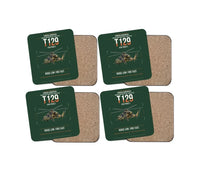 Thumbnail for Turkish Aerospace T129 ATAK Phase 2 design on dark green 4 pieces set coaster