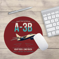 Thumbnail for A-3B Skywarrior design on dark red round mouse pad