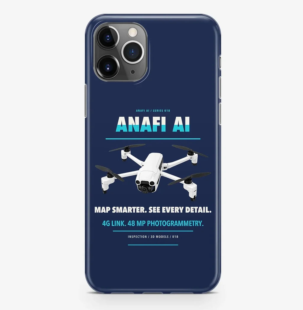 Parrot ANAFI Ai Case ProMax design on navy blue iphone case promax