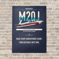 Thumbnail for Mooney M20J 201 vertical canvas print - no frame - navy blue background