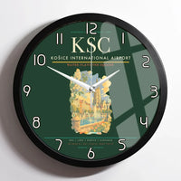 Thumbnail for Košice International Airport (KSC) design on dark green framed wall clock