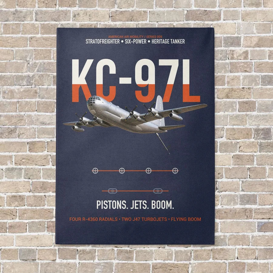 KC-97L STRATOFREIGHTER vertical canvas print - no frame - navy blue background