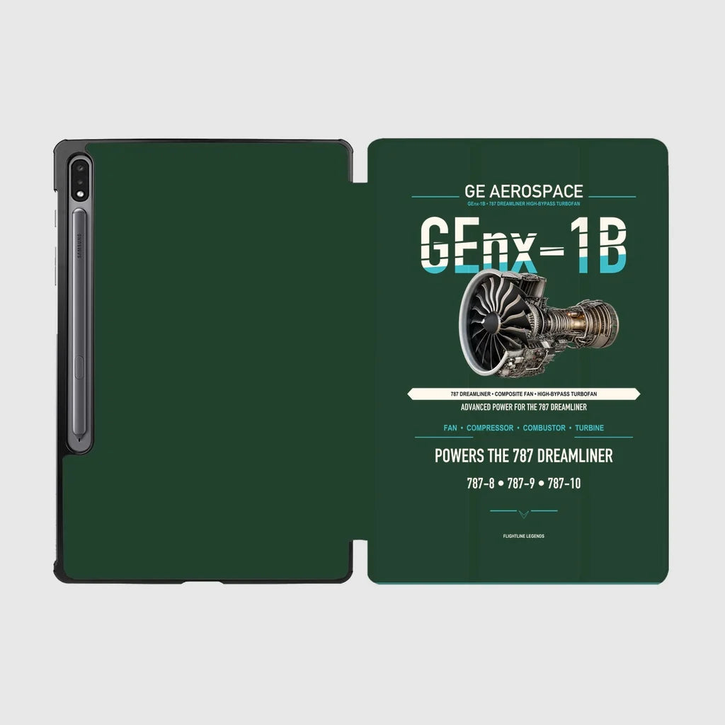 GEnx-1B design on dark green samsung tablet tablet case
