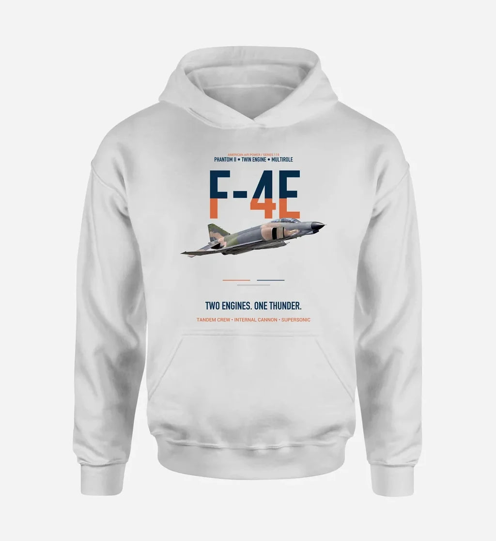 F-4E PHANTOM II design on white hoodie single side