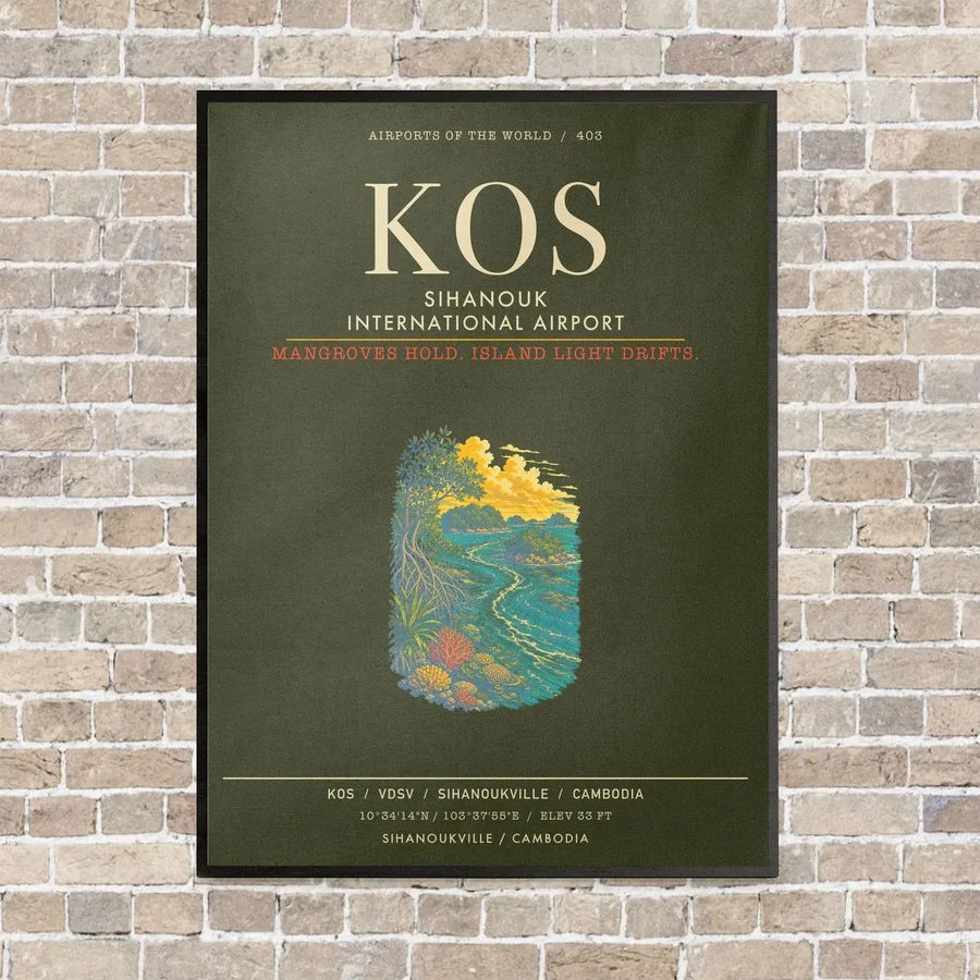 Sihanouk International Airport KOS - Canvas Framed - Green Army