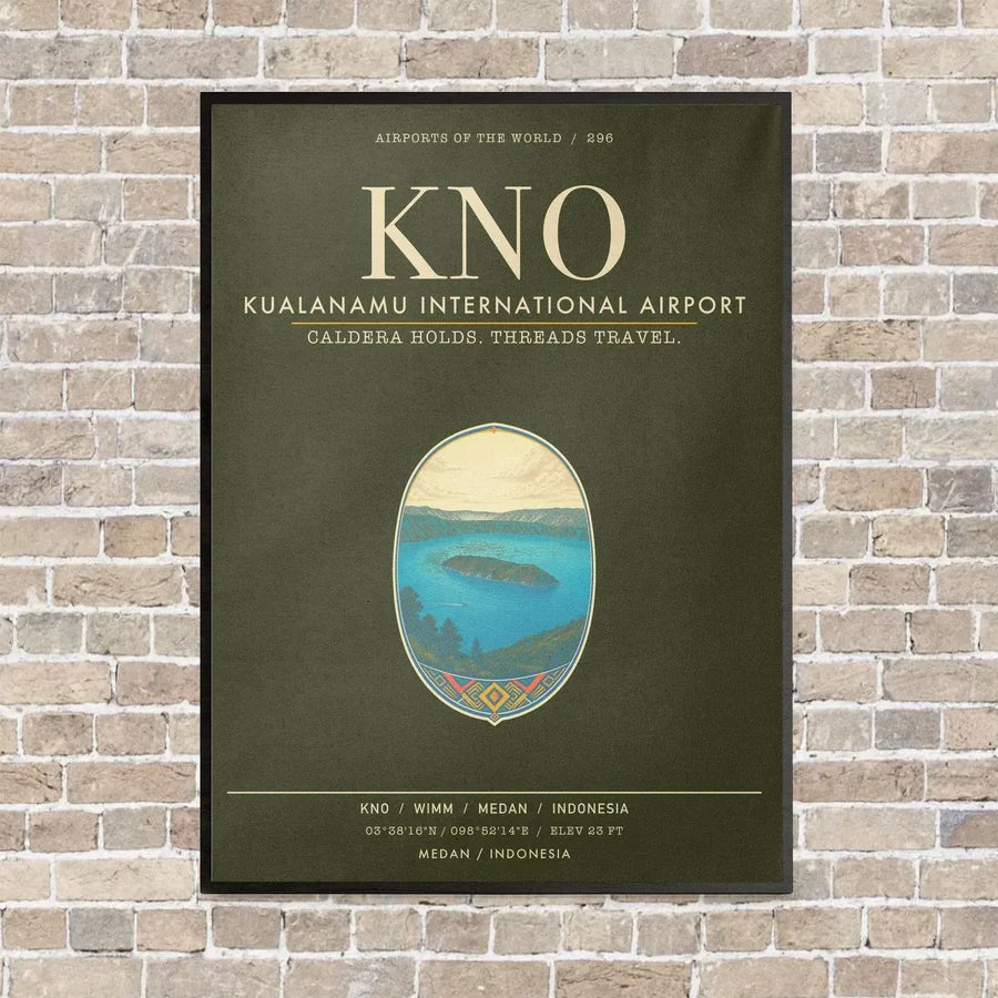 Kualanamu International Airport Medan KNO - Canvas Framed - Green Army