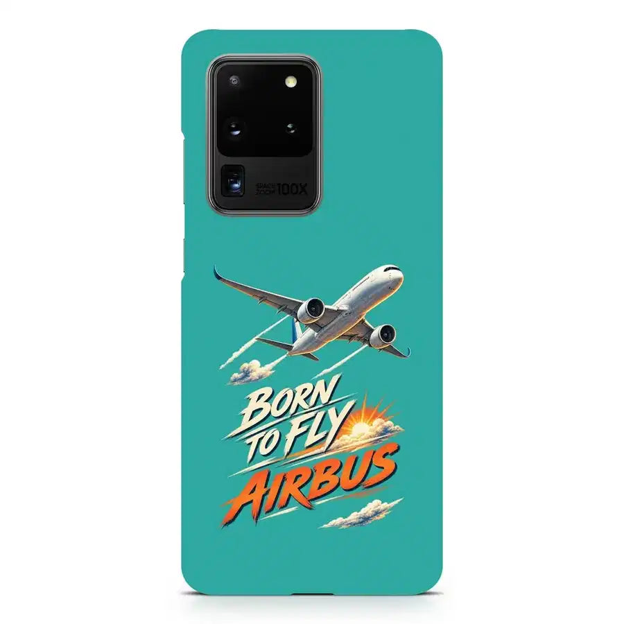 Born To Fly Airbus design on samsung case - turquoise
