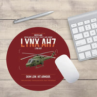 Thumbnail for Westland Lynx AH7 design on dark red round mouse pad
