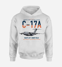 Thumbnail for C-17A Globemaster III design on white double-side hoodie, single-side print