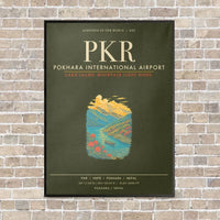 Thumbnail for Pokhara International Airport PKR - Canvas Framed - Green Army