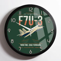 Thumbnail for F7U-3 Cutlass design on dark green framed wall clock