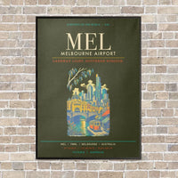 Thumbnail for Melbourne Airport MEL - Canvas Framed - Green Army