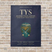 Thumbnail for McGhee Tyson Airport Knoxville TYS vertical canvas print - no frame - navy blue background