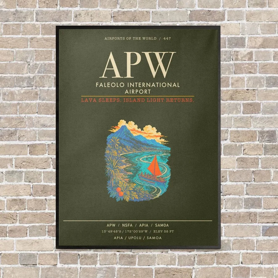 Faleolo International Airport APW - Canvas Framed - Green Army