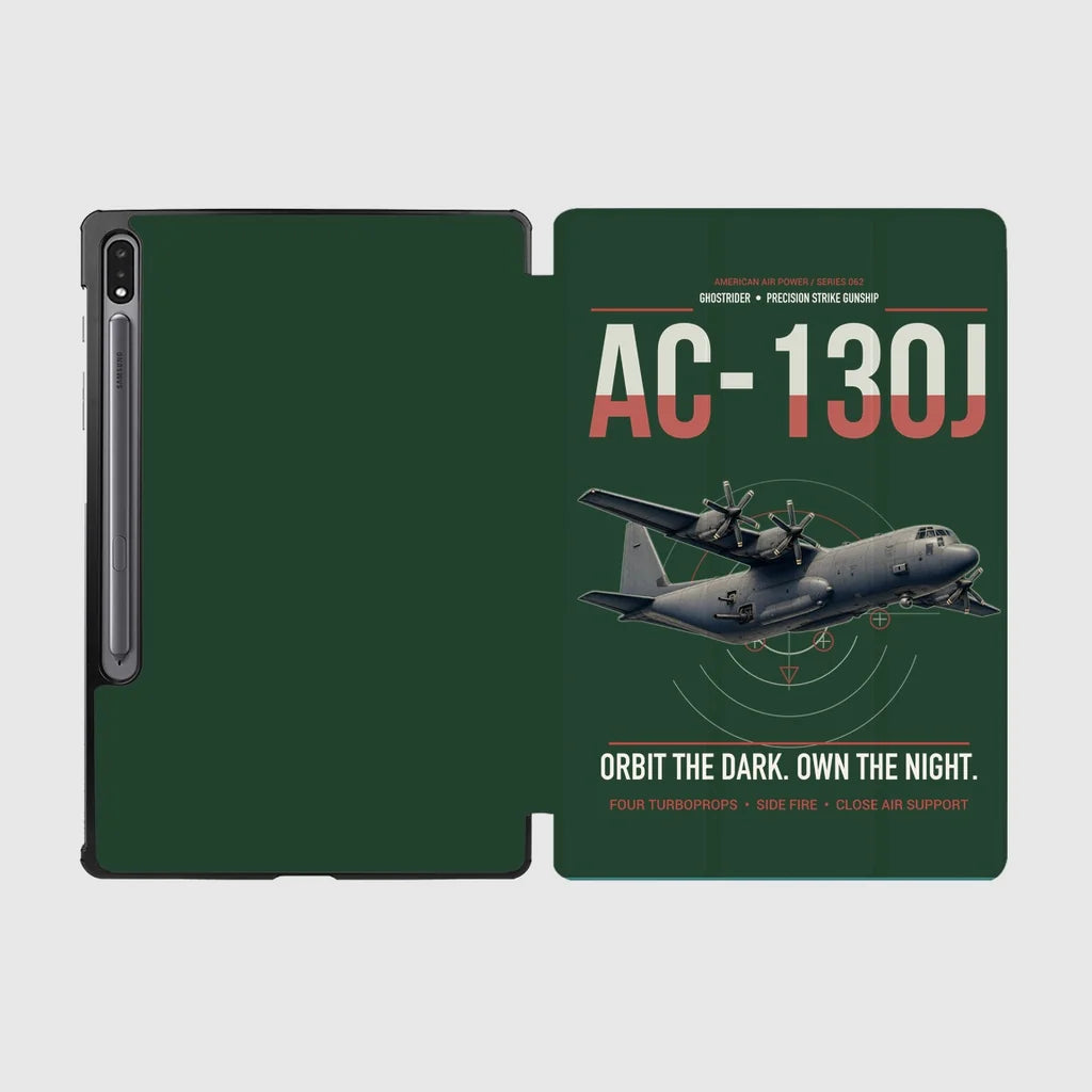 AC-130J Ghostrider design on dark green samsung tablet tablet case