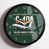 Thumbnail for C-40A Clipper Fleet Logistics Ready design on dark green framed wall clock