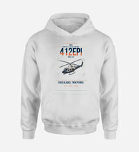 Thumbnail for Bell 412EPI design on white double-side hoodie, single-side print