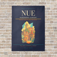 Thumbnail for Nuremberg Airport NUE vertical canvas print - no frame - navy blue background