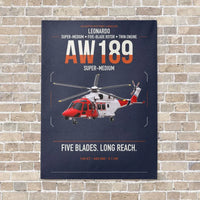 Thumbnail for Leonardo AW189 vertical canvas print - no frame - navy blue background