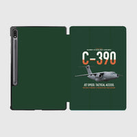 Thumbnail for C-390 Millennium design on dark green samsung tablet tablet case