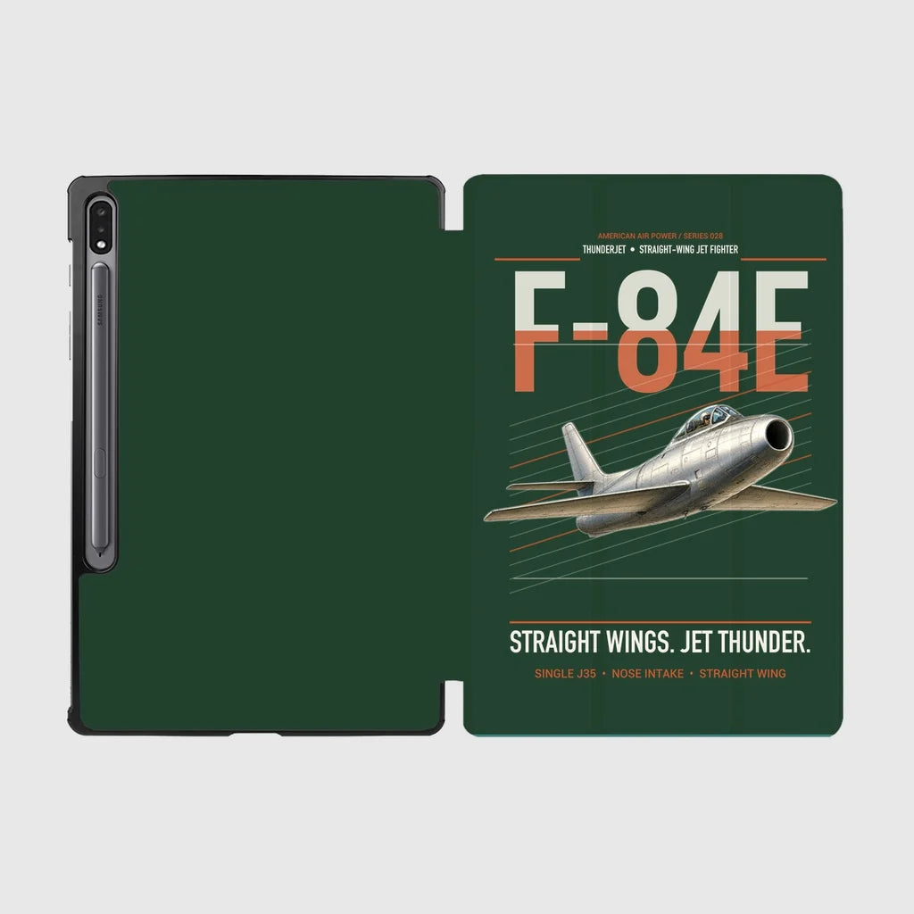 F-84E Thunderjet design on dark green samsung tablet tablet case