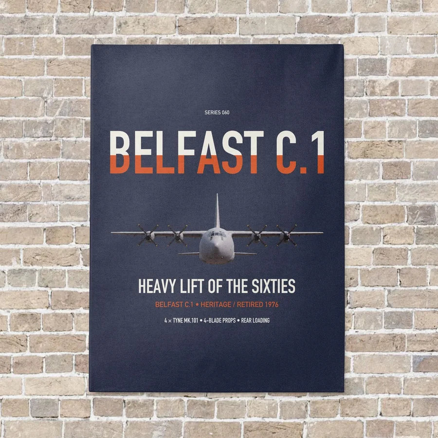 Short Belfast C.1 vertical canvas print - no frame - navy blue background