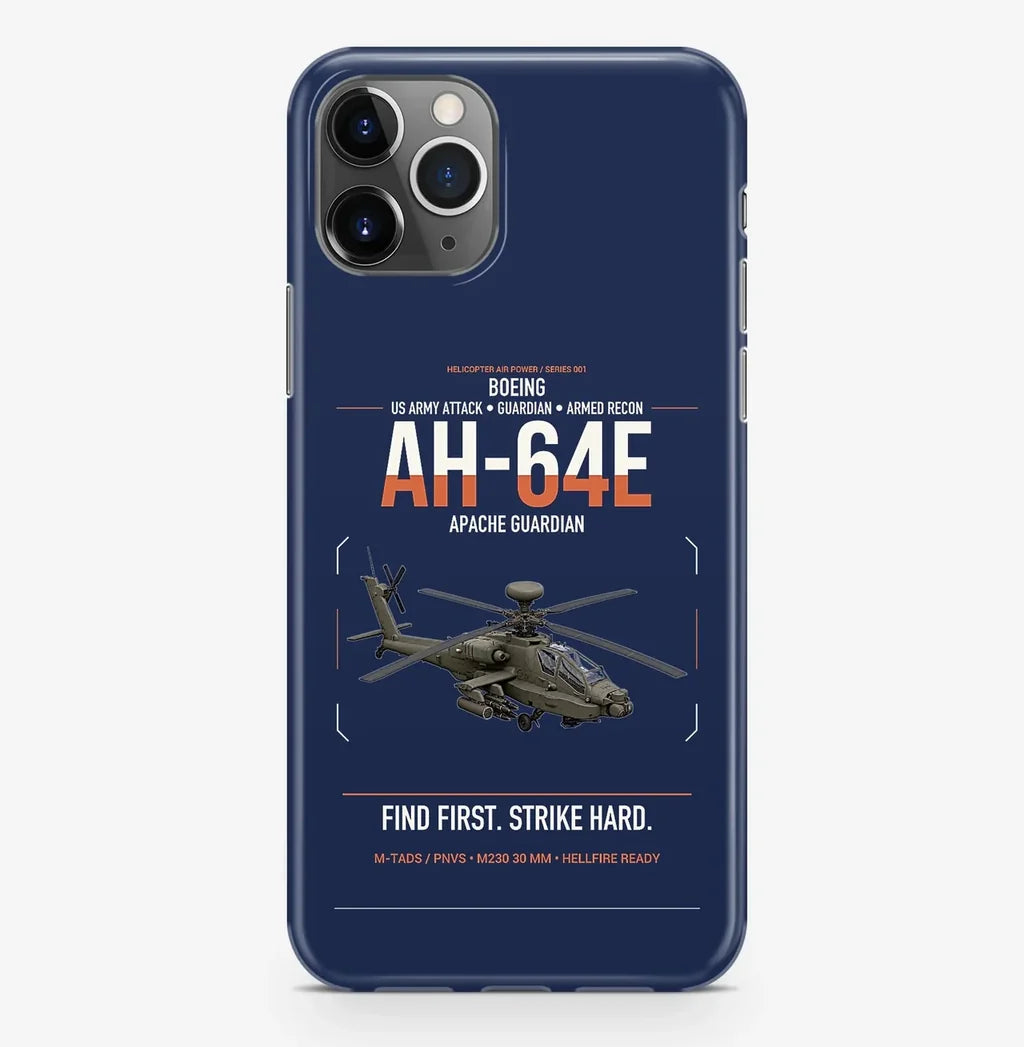 Boeing AH-64E Apache Guardian design on navy blue magsafe iphone case, for iPhone Pro Max
