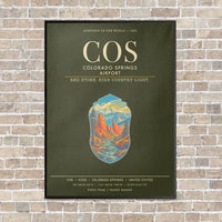 Thumbnail for Colorado Springs Airport COS - Canvas Framed - Green Army