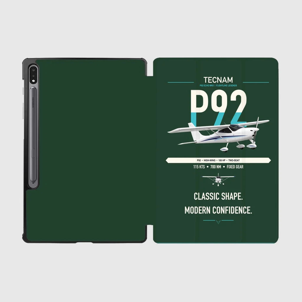 Tecnam P92 Echo MkII design on dark green samsung tablet tablet case