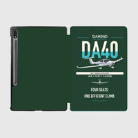 Thumbnail for Diamond DA40 design on dark green samsung tablet tablet case