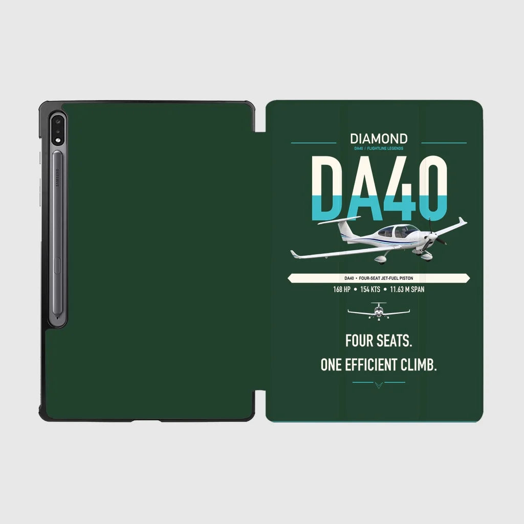 Diamond DA40 design on dark green samsung tablet tablet case