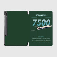 Thumbnail for Bombardier Global 7500 design on dark green samsung tablet tablet case