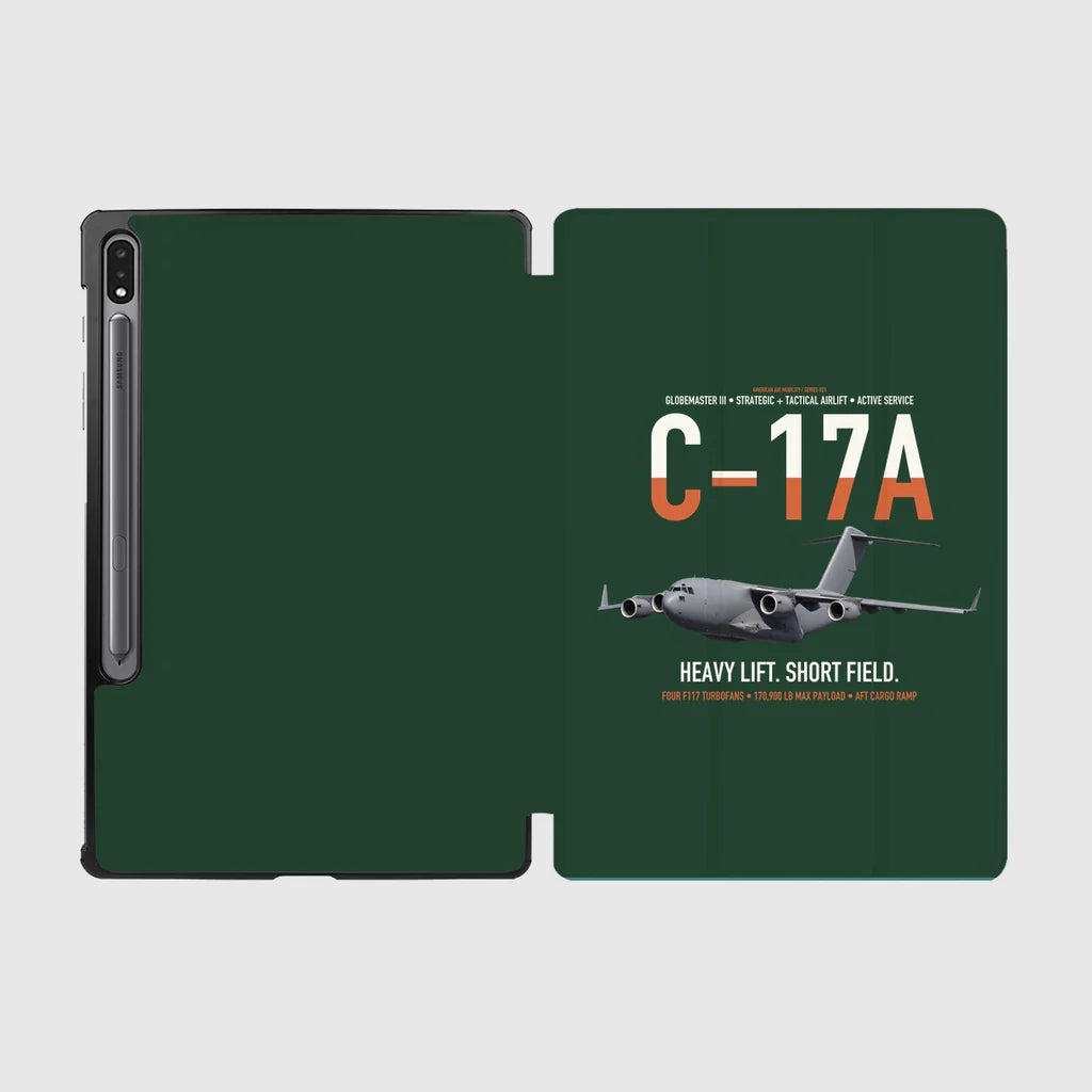 C-17A Globemaster III design on dark green samsung tablet tablet case