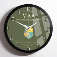 Thumbnail for Chennai International Airport MAA Wall-Clock Framed - Green Army
