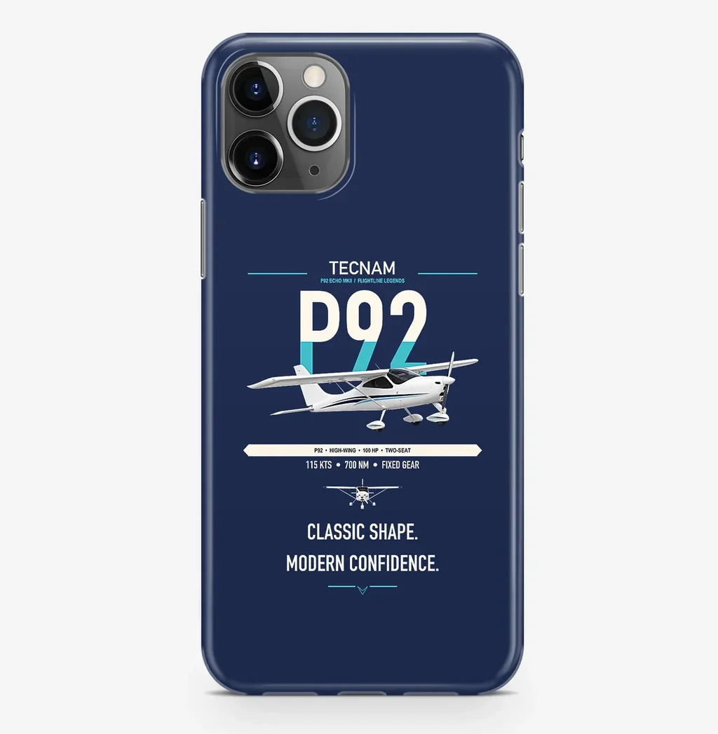 Tecnam P92 Echo MkII design on navy blue magsafe iphone case, for iPhone Pro Max