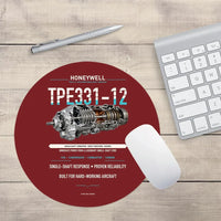 Thumbnail for TPE331-12 design on dark red round mouse pad