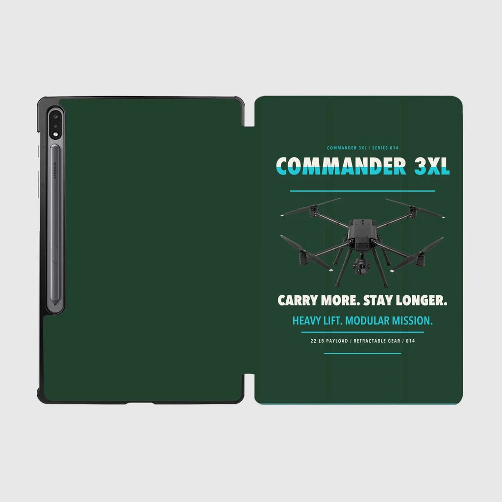 Draganfly Commander 3XL design on dark green samsung tablet tablet case