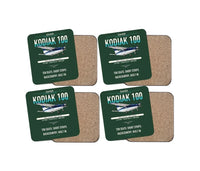 Thumbnail for Daher Kodiak 100 Series III design on dark green 4 pieces set coaster