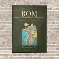 Thumbnail for Chhatrapati Shivaji Maharaj International Airport Mumbai BOM - Canvas Framed - Green Army