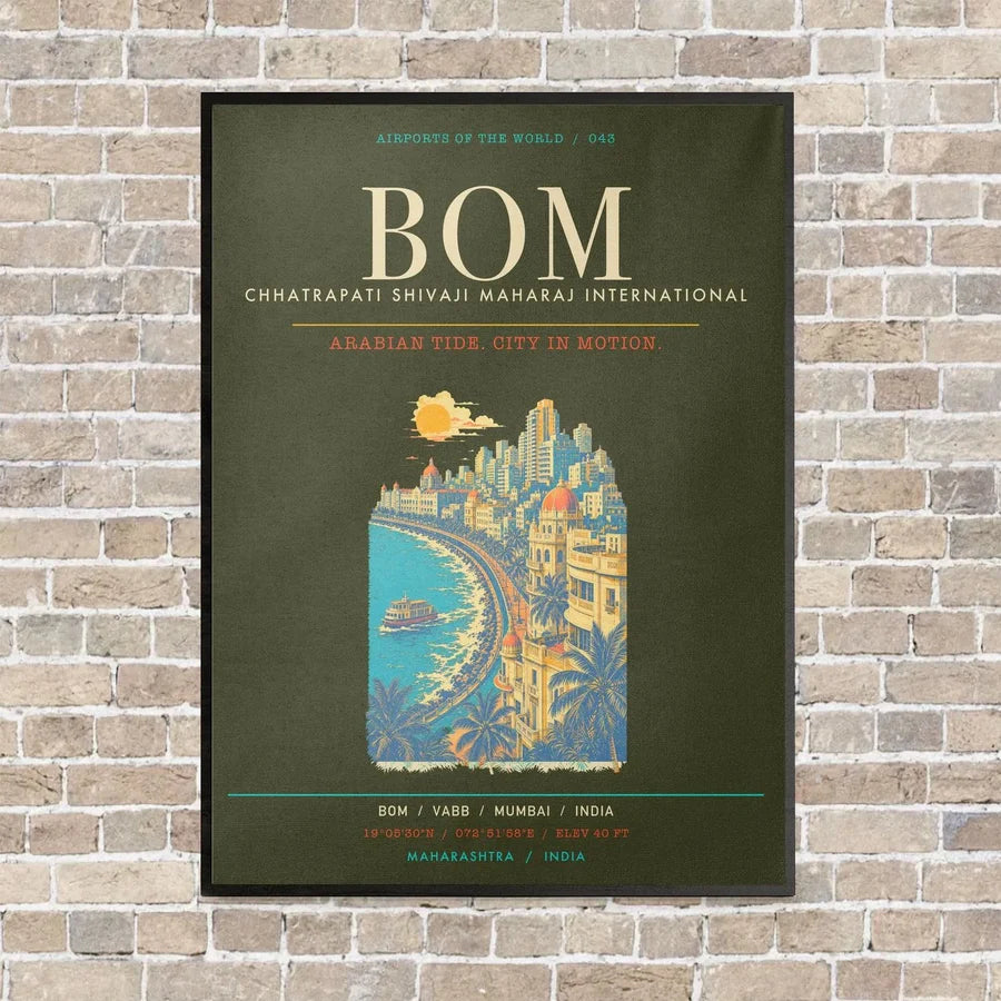 Chhatrapati Shivaji Maharaj International Airport Mumbai BOM - Canvas Framed - Green Army