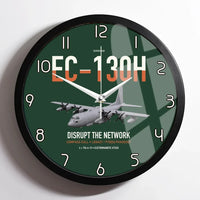Thumbnail for EC-130H Compass Call design on dark green framed wall clock