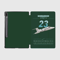 Thumbnail for Bombardier Learjet 23 design on dark green samsung tablet tablet case