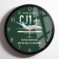 Thumbnail for Cessna Citation CJ1+ design on dark green framed wall clock