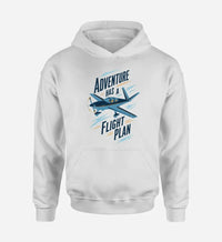 Thumbnail for SIGNAL 22 - Adventure Has A Flight Plan design on white hoodie single side