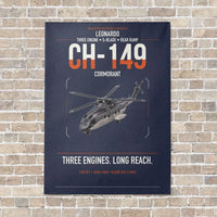Thumbnail for Leonardo CH-149 Cormorant vertical canvas print - no frame - navy blue background