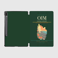 Thumbnail for Oshima Airport (OIM) design on dark green samsung tablet tablet case